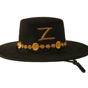 Rubie’s Costume Company Adult Zorro Hat – Black Felt with Gold Trim